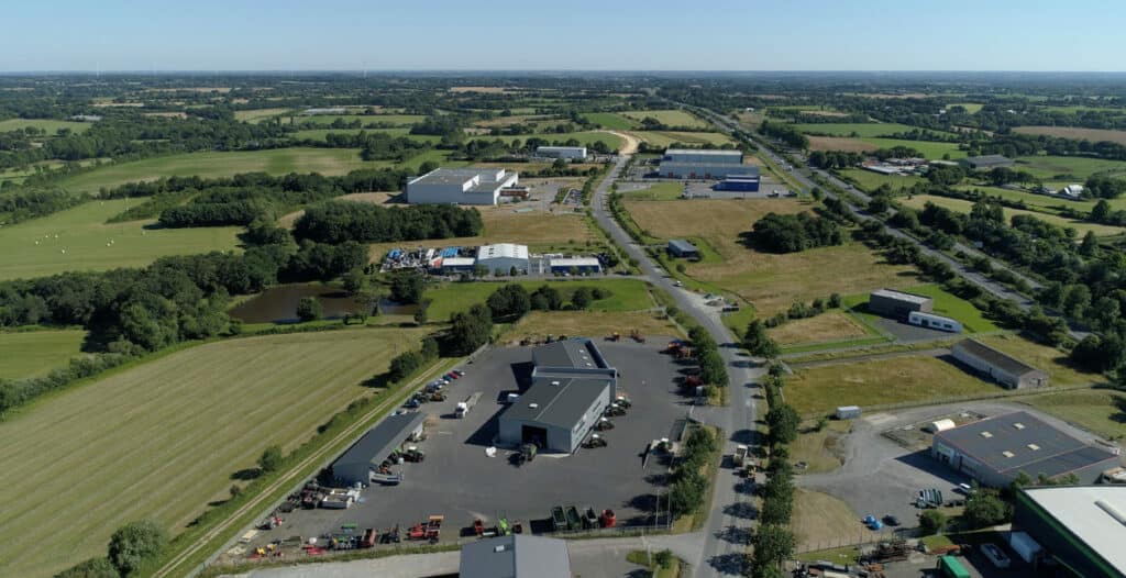 Image aérienne du parc d’activités de l’Oseraye, dans les communes de Puceul, La Grigonnais et Nozay,